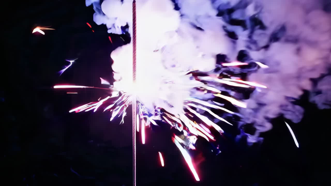 Sparkler Fireworks Display at Night