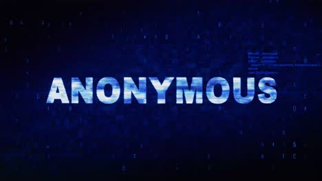 anonymous text on pixelated screen