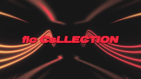 animation of new collection text over moving neon shapes