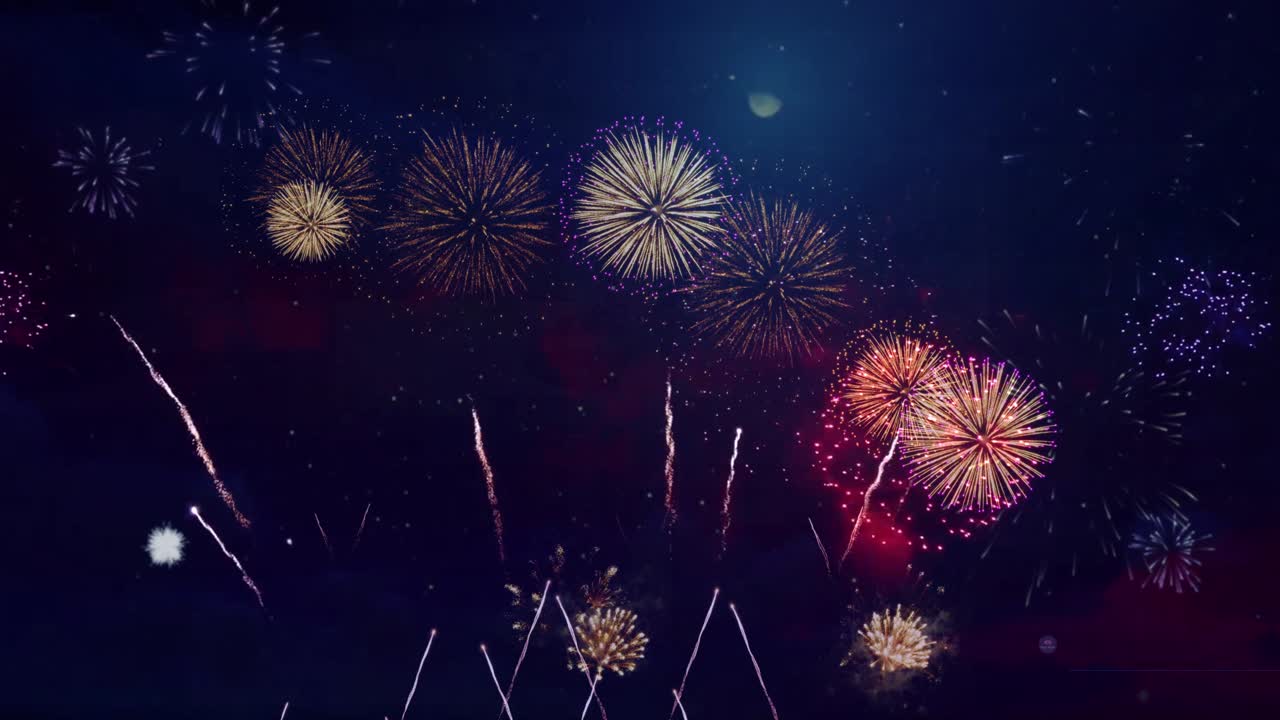 Abstract glitter background fireworks christmas eve 4th of july holiday concept sky fireworks