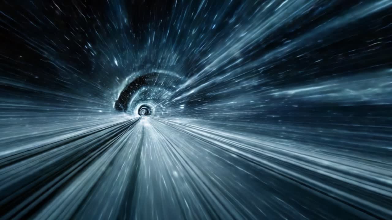 A Captivating Journey Through the Cosmic Tunnel: Experience the Thrill of Speed as You Travel Through a Starry Vortex Towards Infinity in an Exhilarating Adventure