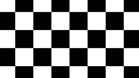 Abstract black and white animated square tiles with circles. Simple checkered geometric motion graphic background. Seamless animation with basic shapes