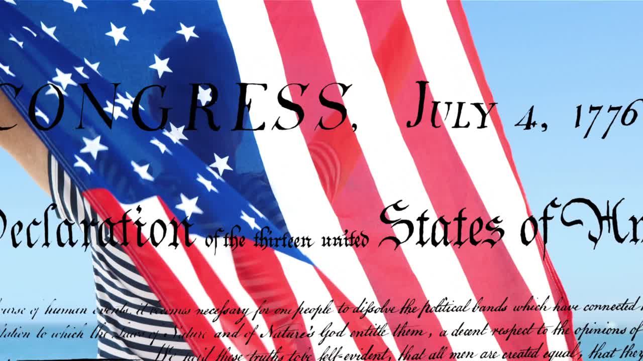 미국 헌법과  ⁇ 발을 들고 있는 남자 4k