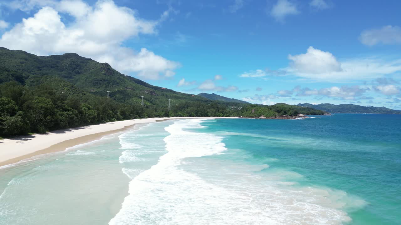 Stunning Aerial View of a Tropical Beach in Seychelles
