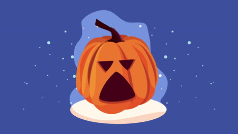 feliz animación de halloween con personaje de calabaza
