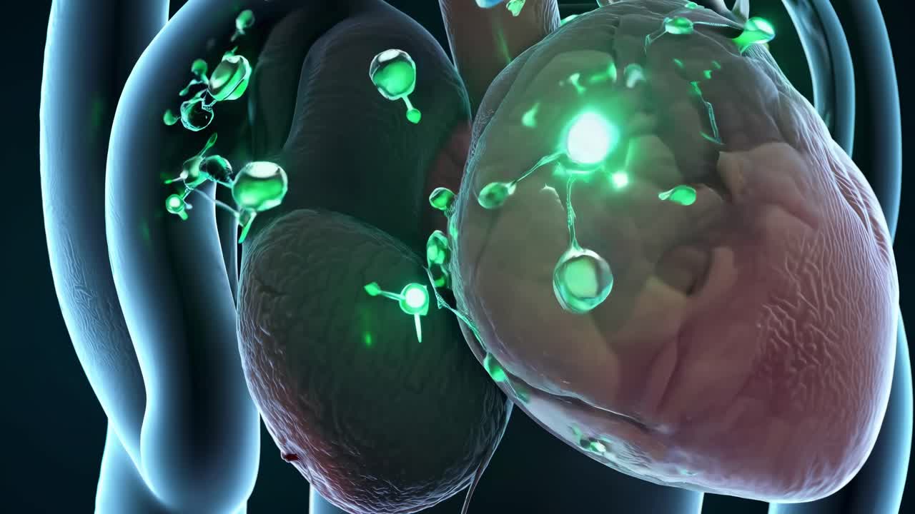 3D Medical Illustration of the Heart and Blood Vessels