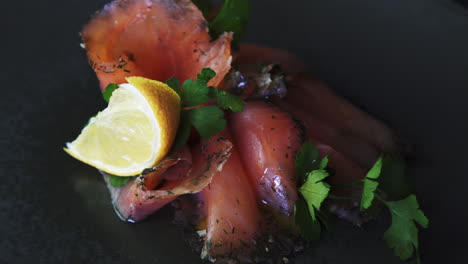 Extreme-closeup-of-a-Rotating-Smoked-Salmon