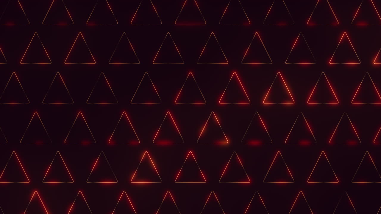 Glowing red triangles pattern on black background