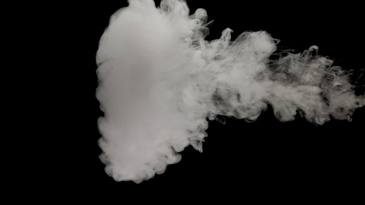연기가 검은 배경에 흰색