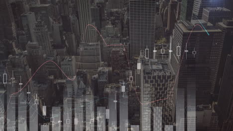 graphs and city scape 4k
