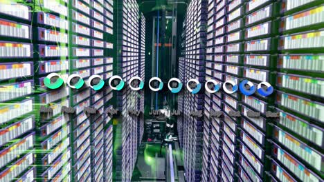 procesamiento de datos estadísticos contra la sala de servidores de computadoras