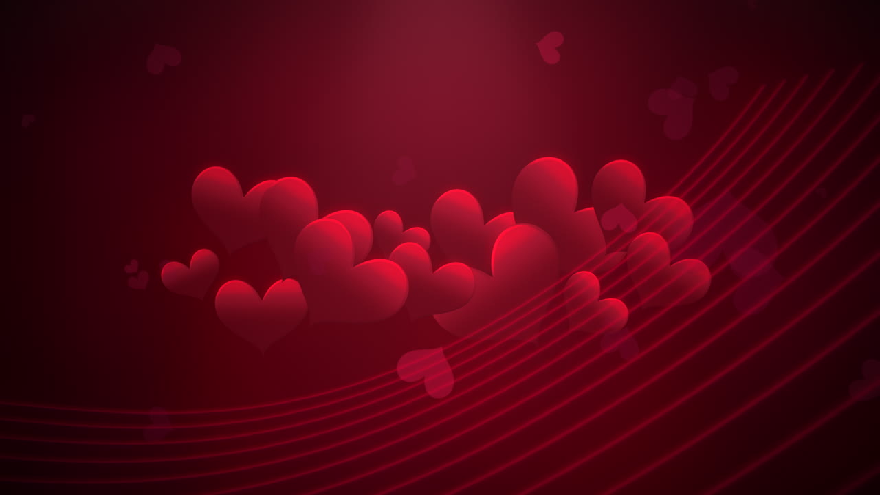 animación primer movimiento corazones románticos en el día de san valentín 30