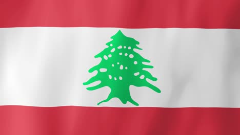 realistic lebanon flag waving in the wind. 4k animation.
