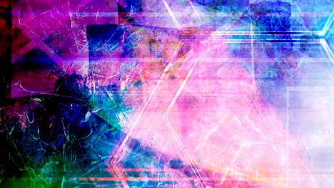 bonitos tonos de arco iris en un fondo abstracto roto y destrozado - animación de fondo de movimiento de bucle sin costuras de 4k