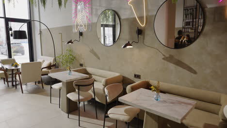 modern and cozy cafe interior