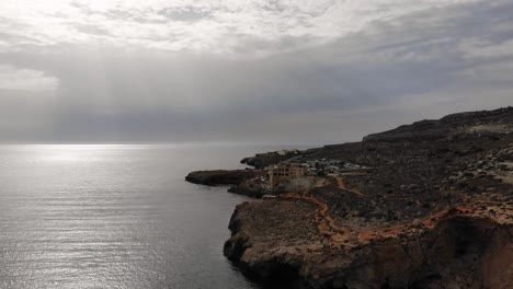 Aerial-drone-video-from-Malta,-Ghar-Lapsi-area-and-park-from-bird's-eye-view