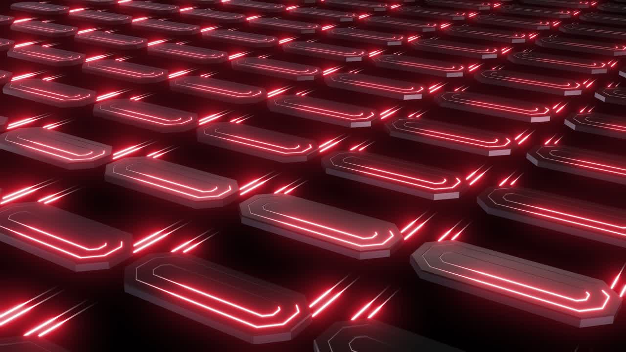 Futuristic Geometric Pattern with Neon Lights