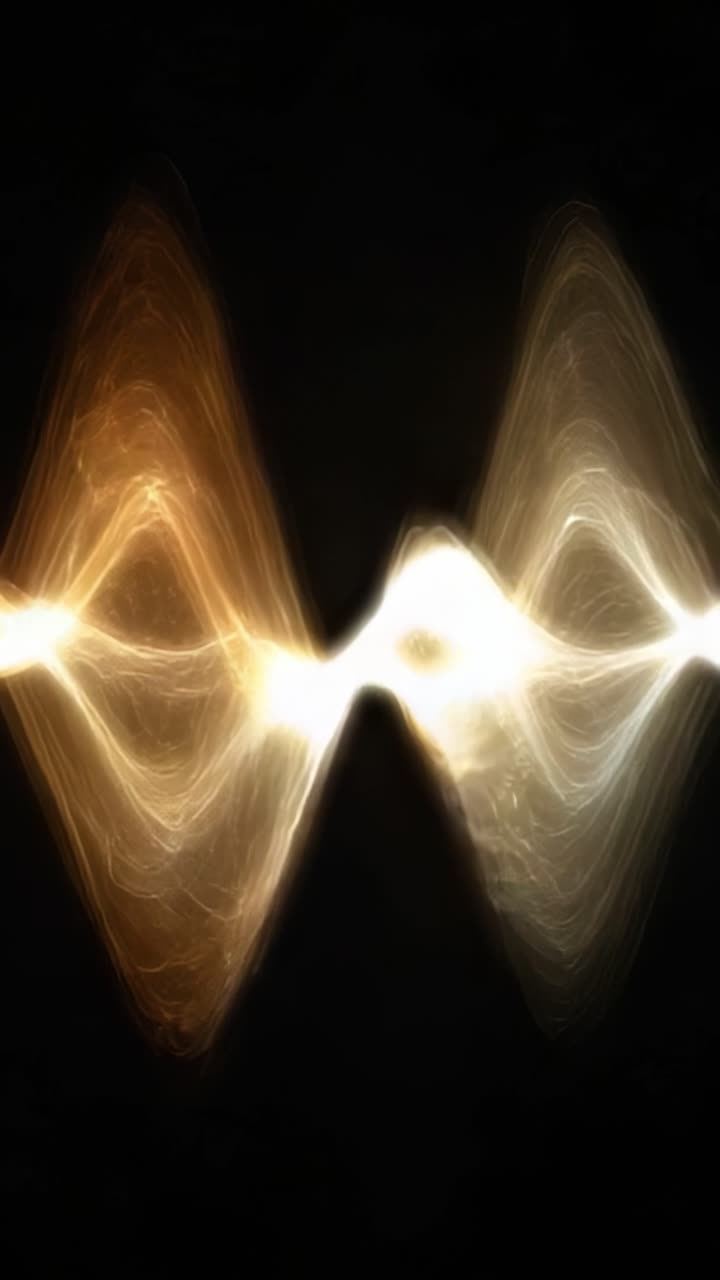 A Stunning Visual Representation of Sound Waves, Showcasing Ethereal Light Patterns and Vibrant Colors from Multiple Angles, Creating an Enchanting Experience of Motion and Rhythm