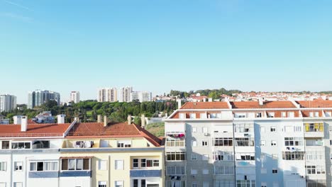 panoramic view of residential area of lisbon, portugal