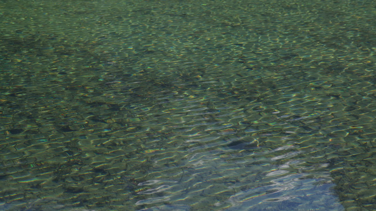 Rippling Clear Waters Of Hintersee Lake In The Berchtesgaden Alps Of Bavaria, Germany. High Angle Shot