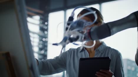 a creative fusion: exploring the interaction between human and robotic artistry in a studio setting with innovative technology enhancing artistic expression