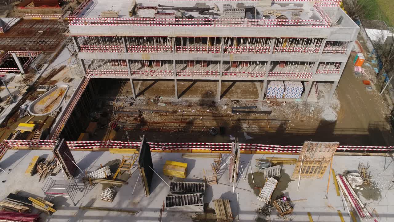 vista aérea de la construcción de edificios modernos