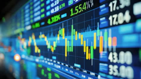 stock market data and financial trends display