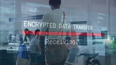 animación del procesamiento de datos sobre diversas personas de negocios en la oficina