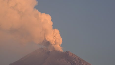 timelapse of the popocatepetl volcano exhaling smoke