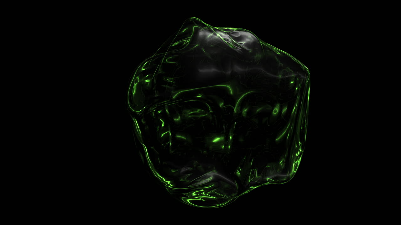 수수께끼의 에메랄드 신비로운 검은 배경에 빛나는 녹색 크리스탈 공