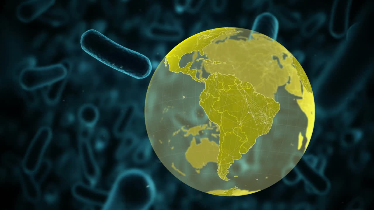 animación de globo con celdas en fondo negro