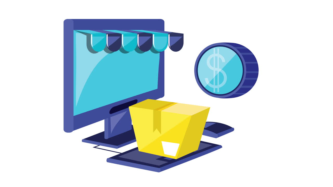 tecnología de compras en línea en el escritorio