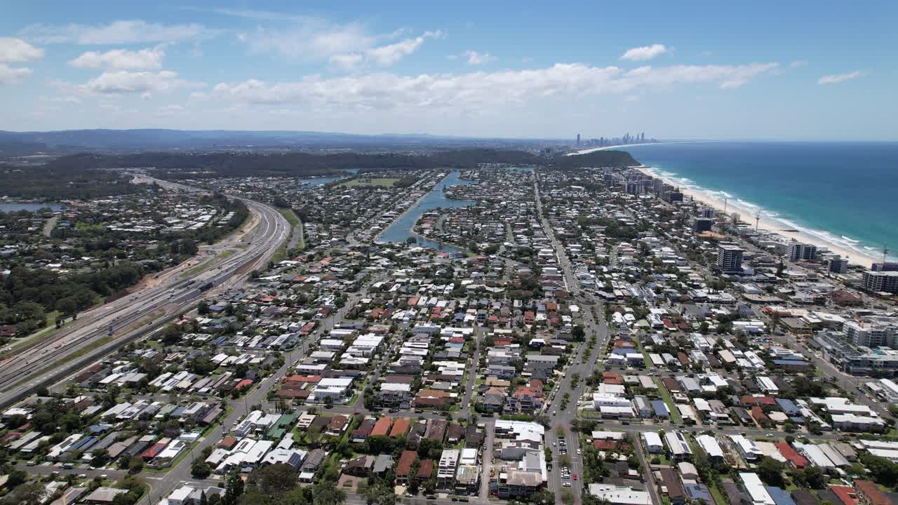 Aerial View of Coastal Suburban Area