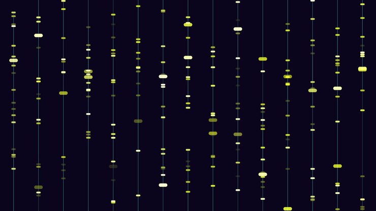 Modern abstract grid pattern pink dots on black