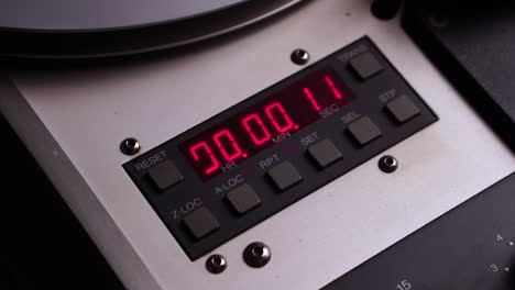 close-up of a timer display