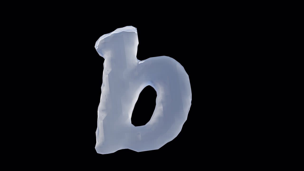 Lettera B liquida su sfondo trasparente
