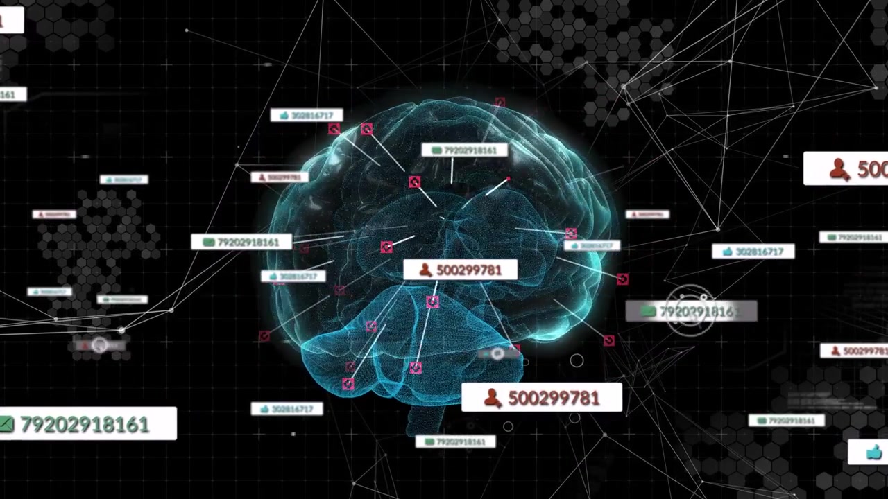 On click 3D brain rotating, panels sliding, nodes pulsing, labels updating to map neural points
