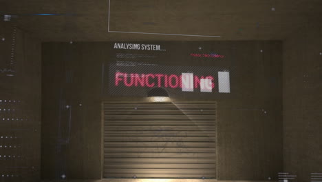 animación del procesamiento de datos y las estadísticas en fondo gris