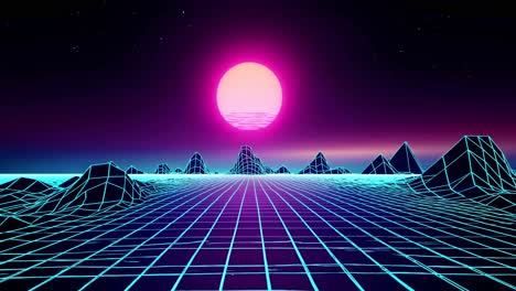 retro cyberpunk landscape