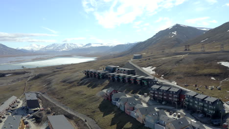 flight outside longyearbyen city - svalbard - spitsbergen