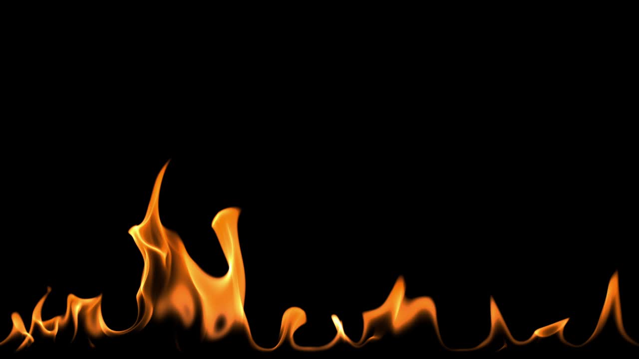 Ritual Fire Clip,Like candle fire isolated on Black Background 4k,Video Element for Compositing