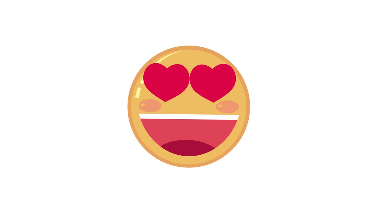 Faccina sorridente che si trasforma in occhi a cuore