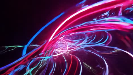 colorful light trails create a vibrant tunnel effect, showcasing high speed motion and dynamic energy