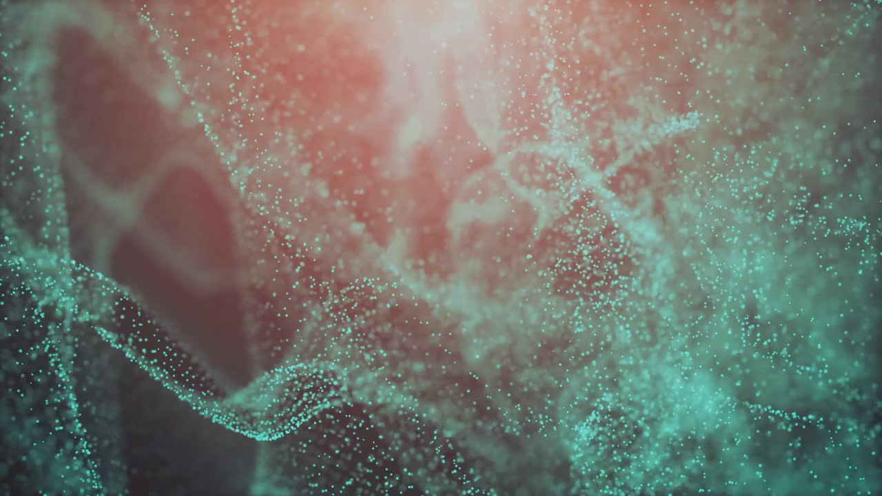 abstrakter hintergrund 3d-rendering. chaotische partikel mit zufälliger größe