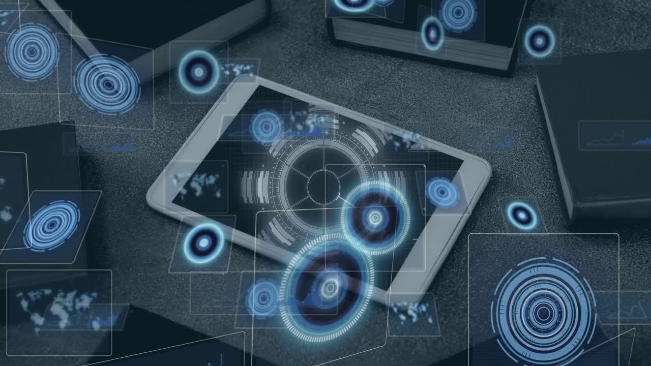 Animation of data processing over electronic devices