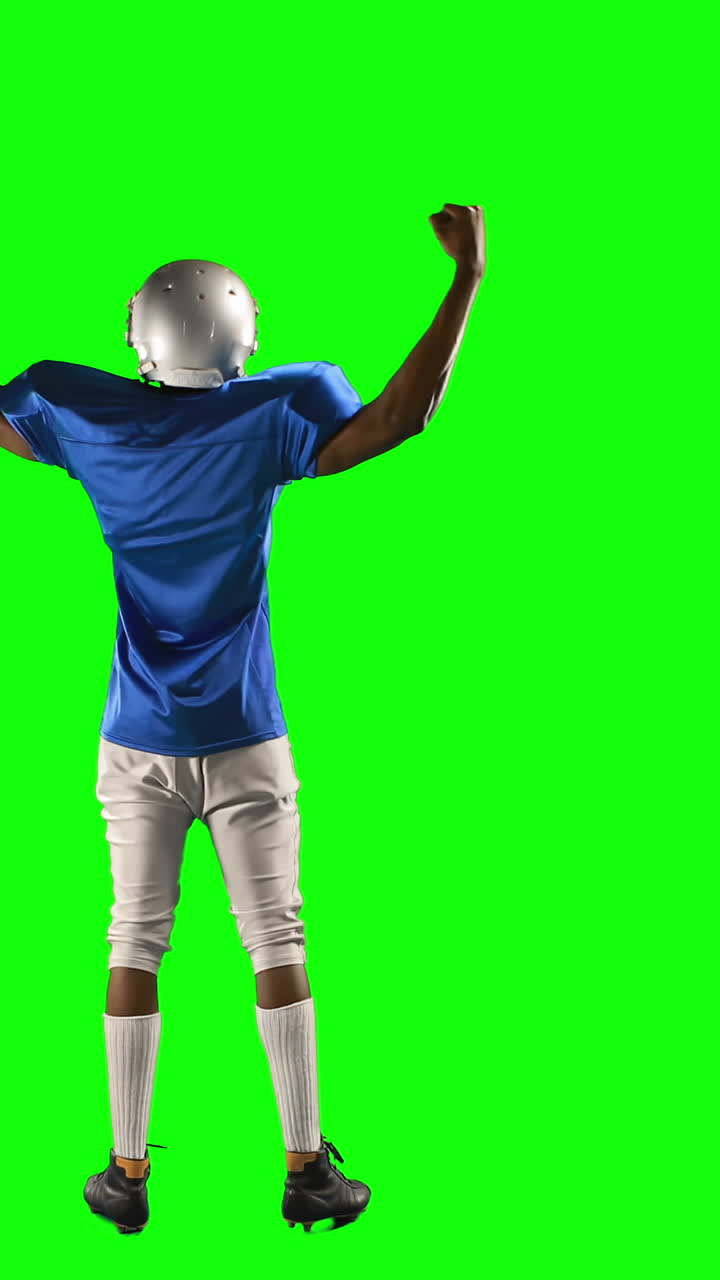 jugador de fútbol americano en pantalla verde