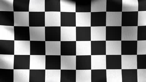 seamless loop 4k vdo. checkered flag. black and white square color. 3d rendering illustration of waving sign. illusion pattern background.