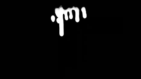 white ink dripping over black screen background