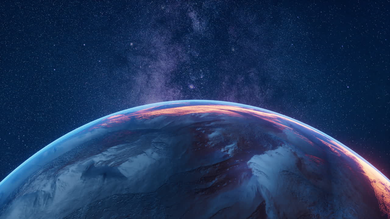 planeta en el espacio exterior, renderización en 3d.