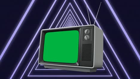 Televisión-Con-Pantalla-Verde-Con-Círculos-Concéntricos.